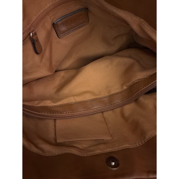 Relic By Fossil Brown Faux Leather Tote Bag With Outer Pockets & Silver Logo Acc - Picture 9 of 16